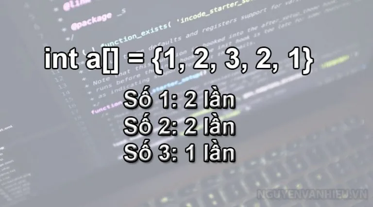 Đếm số lần xuất hiện của các phần tử trong mảng C/C++